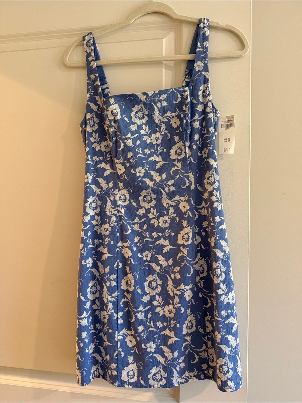Abercrombie & Fitch Blue Floral Square-Neck Mini Dress